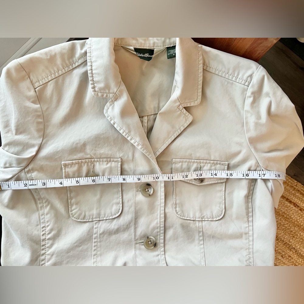 Eddie Bauer Women’s 100% Cotton Field Utility Jacket Tan Size 6 Button Down - Picture 5 of 6